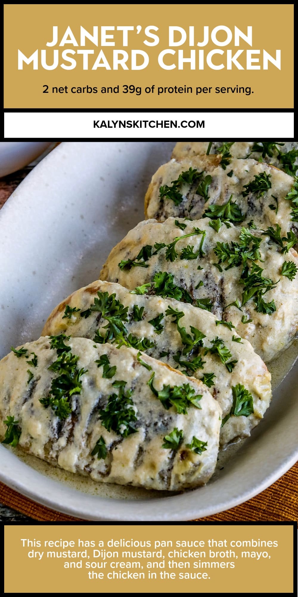 Pinterest image of Janet's Dijon Mustard Chicken