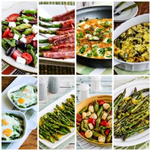 Collage of Easter recipes with asparagus, showing featured recipes.