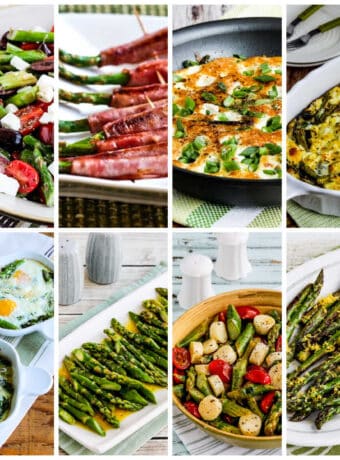 Collage of Easter recipes with asparagus, showing featured recipes.