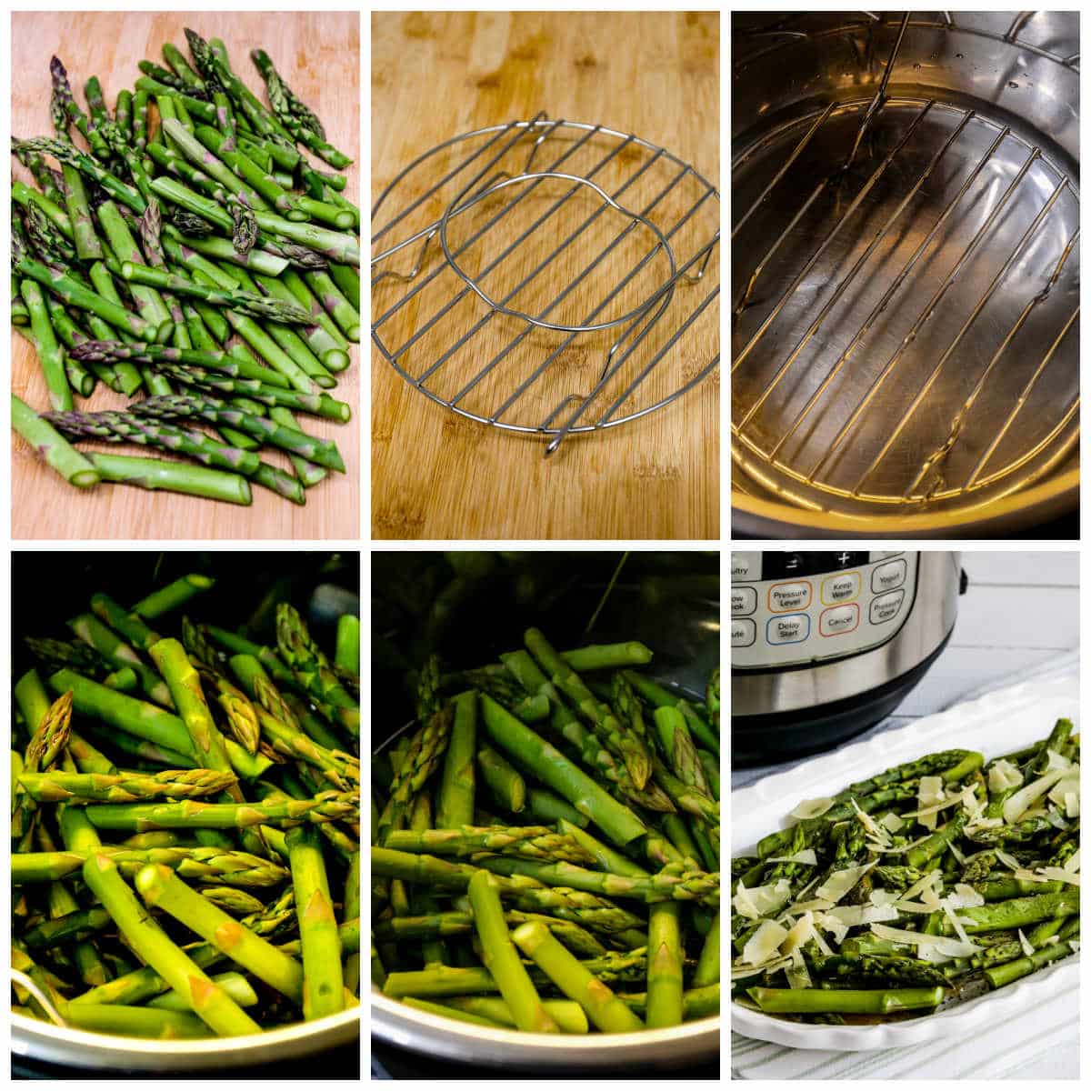 Instant Pot Asparagus Collage Showing Recipe Steps