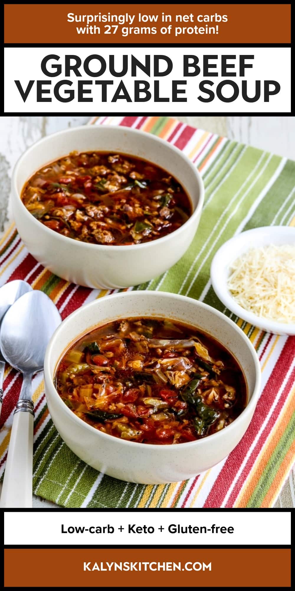 Pinterest image of Ground Beef Vegetable Soup