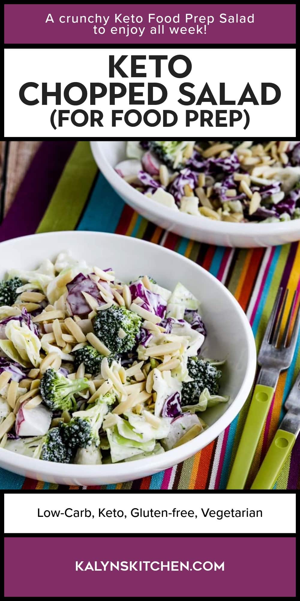 Pinterest image of Keto Chopped Salad (for Food Prep)