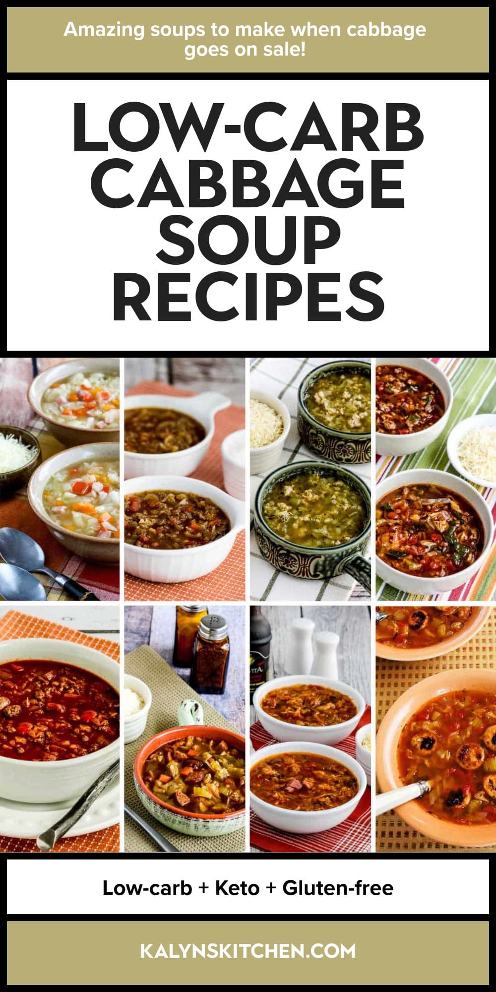 Pinterest image of Low-Carb Cabbage Soup Recipes