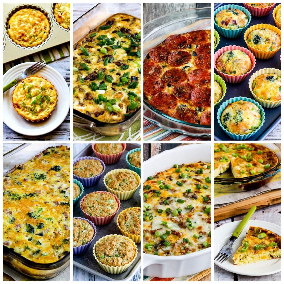 Keto Breakfasts to make on the weekend collage of featured recipes.