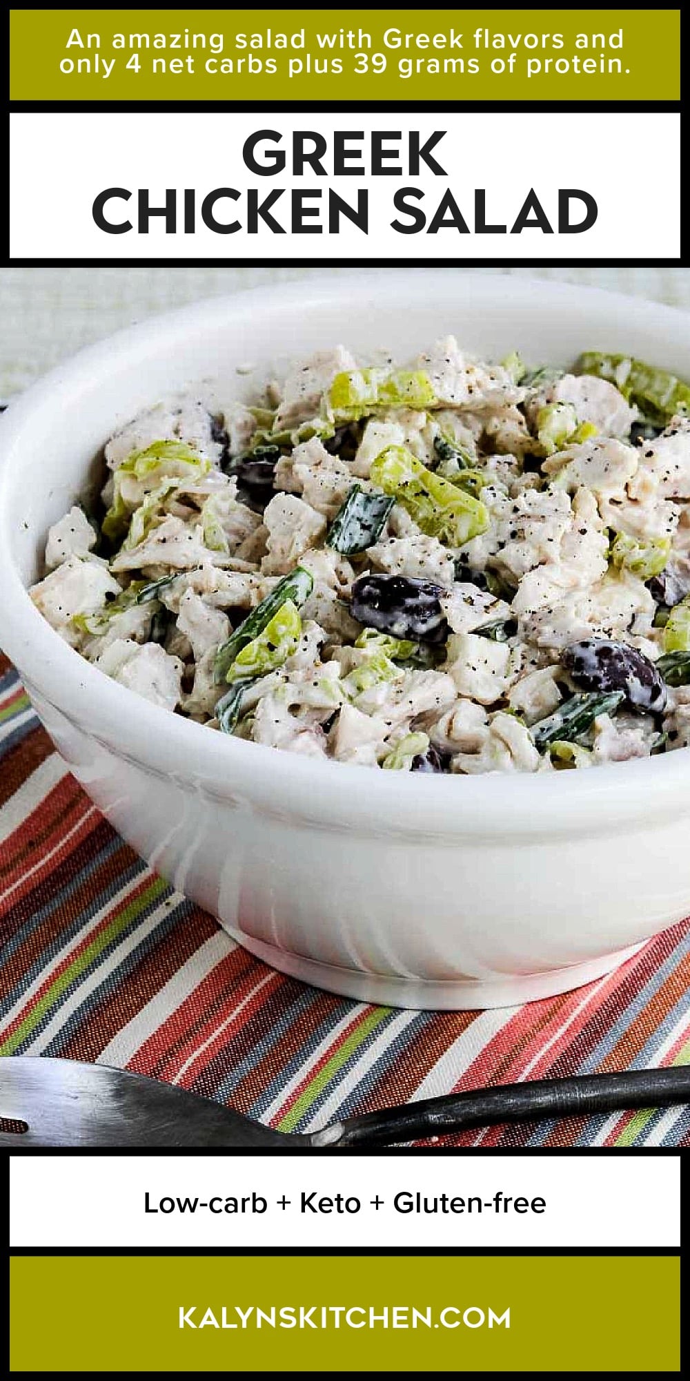 Pinterest image of Greek Chicken Salad