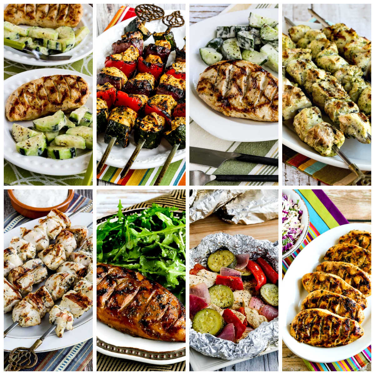 Keto Grilled Chicken Recipes collage showing featured recipes.