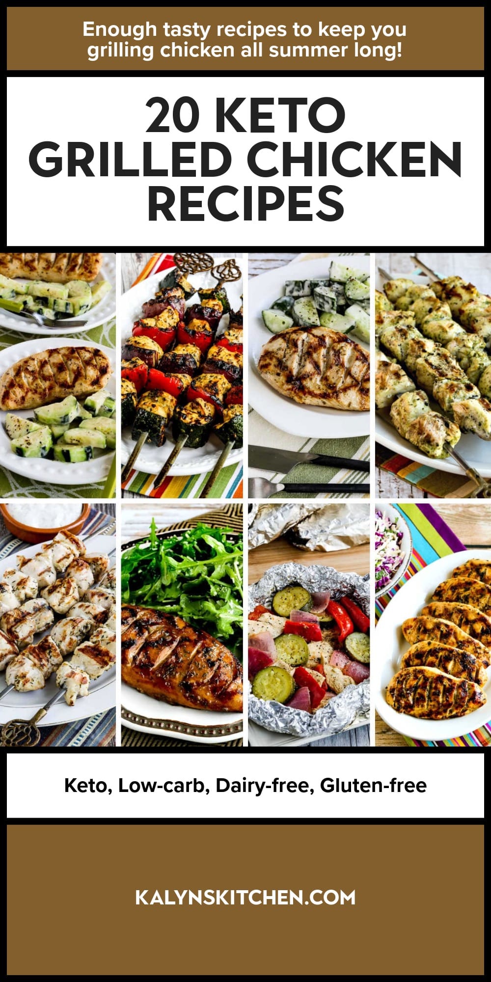 Pinterest image of 20 Keto Grilled Chicken Recipes