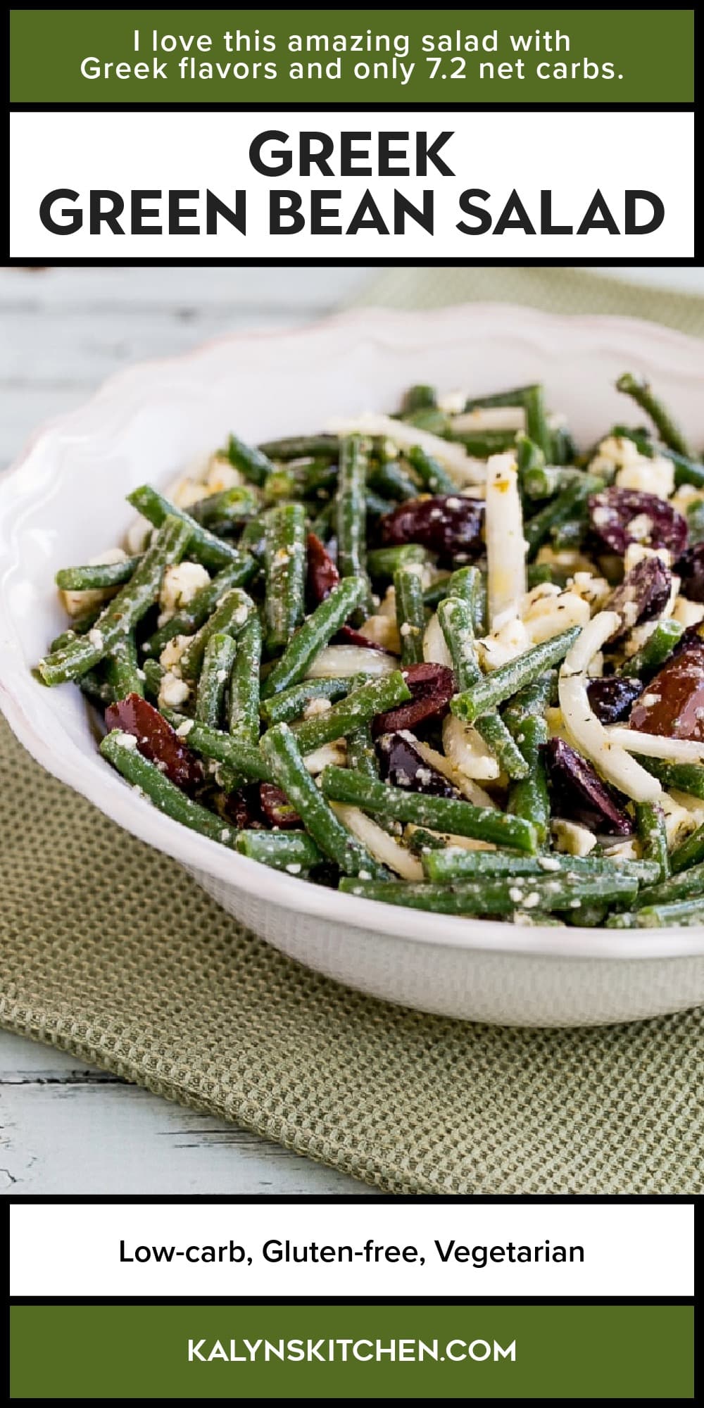 Pinterest image of Greek Green Bean Salad