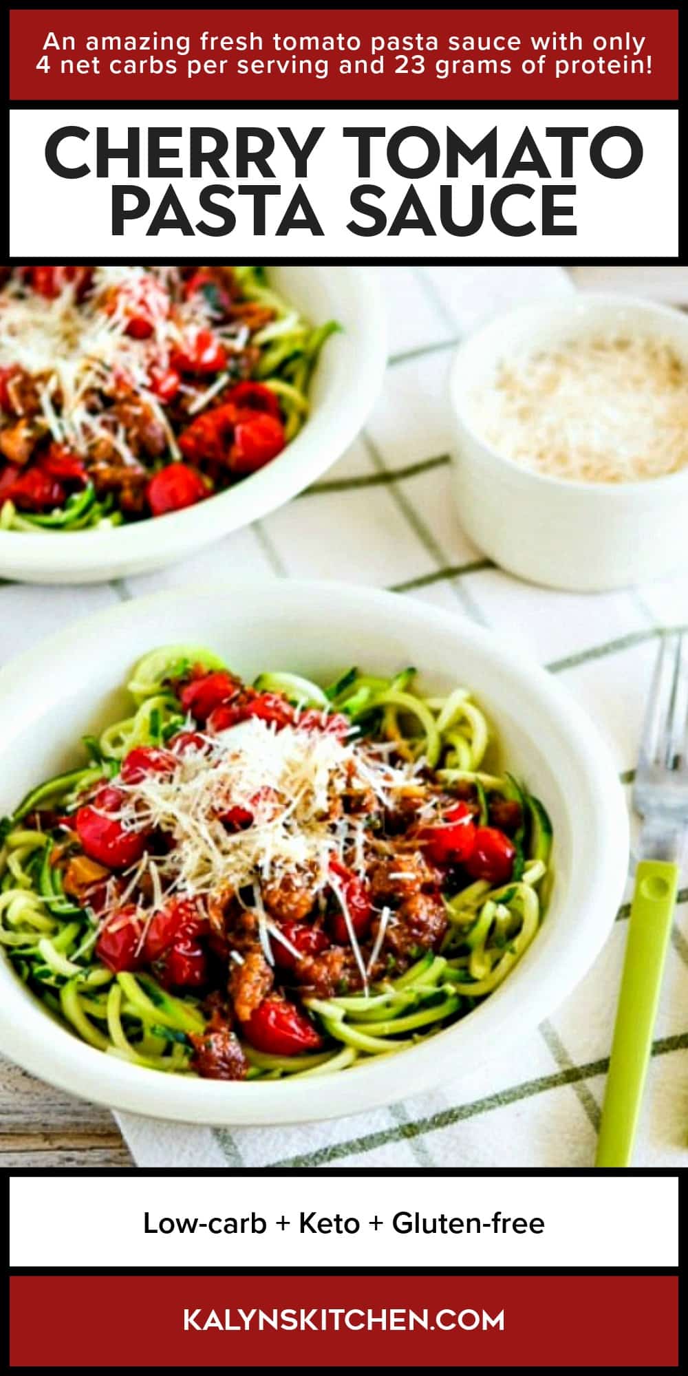 Pinterest image of Cherry Tomato Pasta Sauce