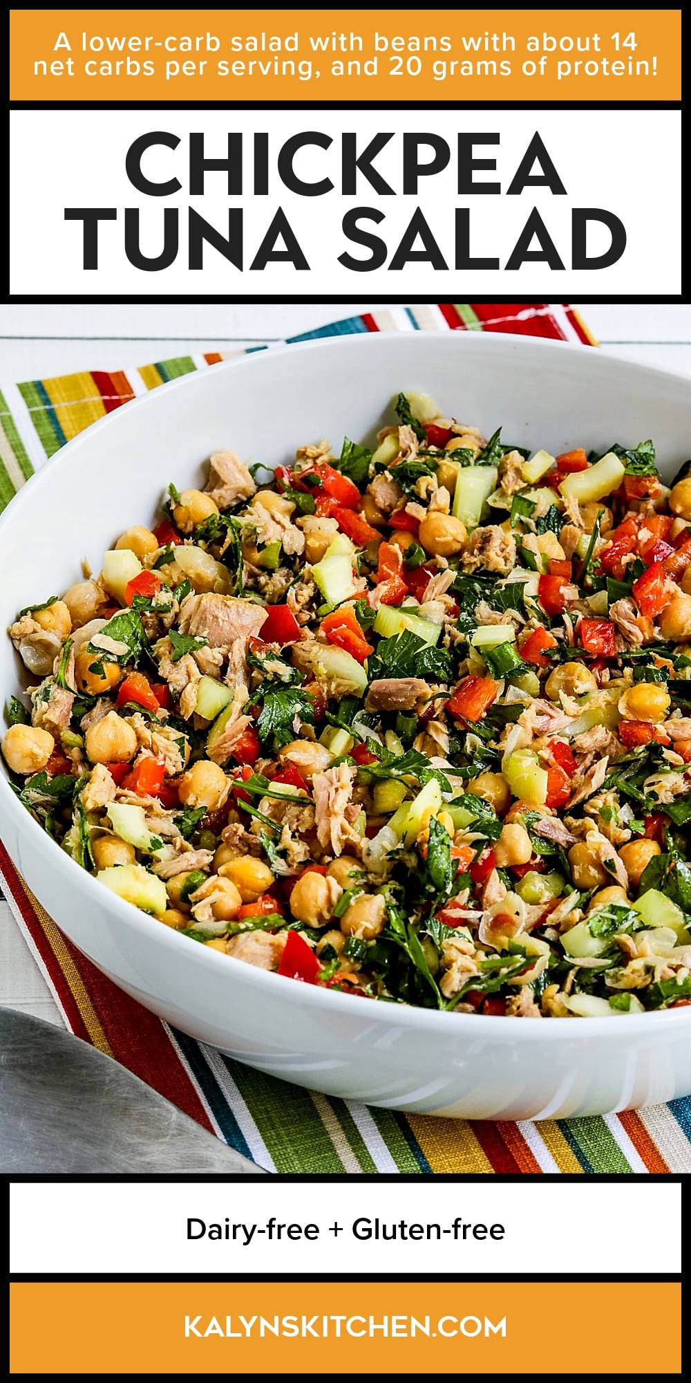 Pinterest image of Chickpea Tuna Salad