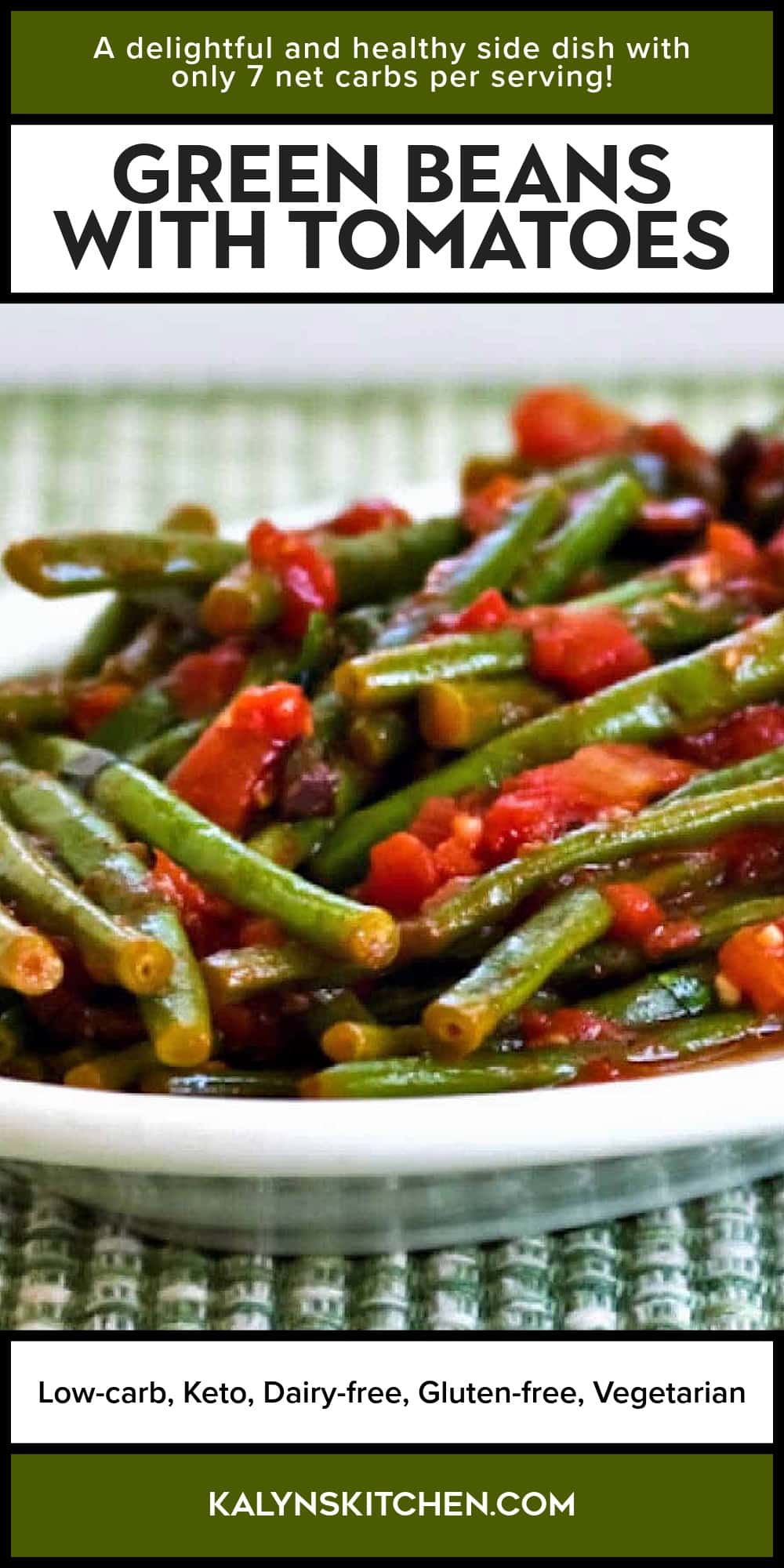 Pinterest image of Green Beans with Tomatoes
