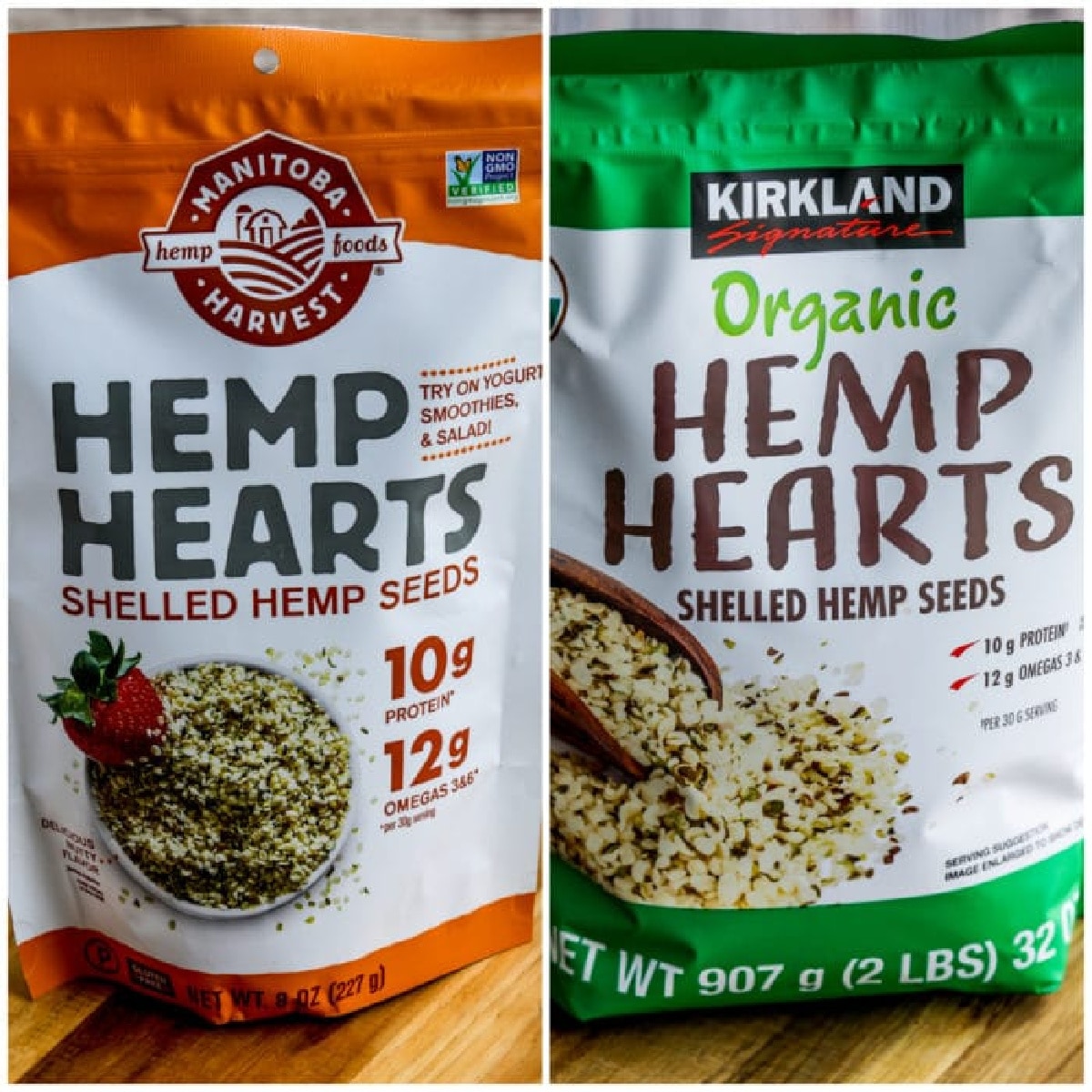 Hemp Hearts collage image.