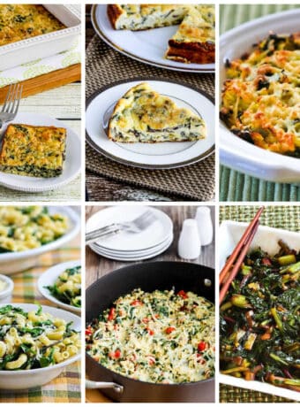 Collage photo for Savory Swiss Chard Recipes showing featured recipes.