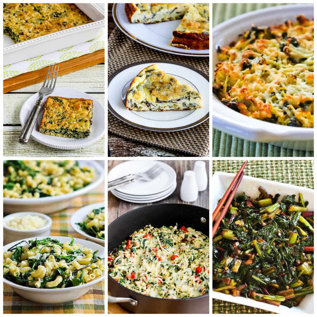 Collage photo for Savory Swiss Chard Recipes showing featured recipes.