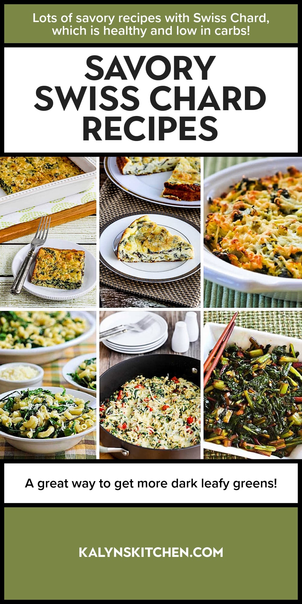 Pinterest image of Savory Swiss Chard Recipes