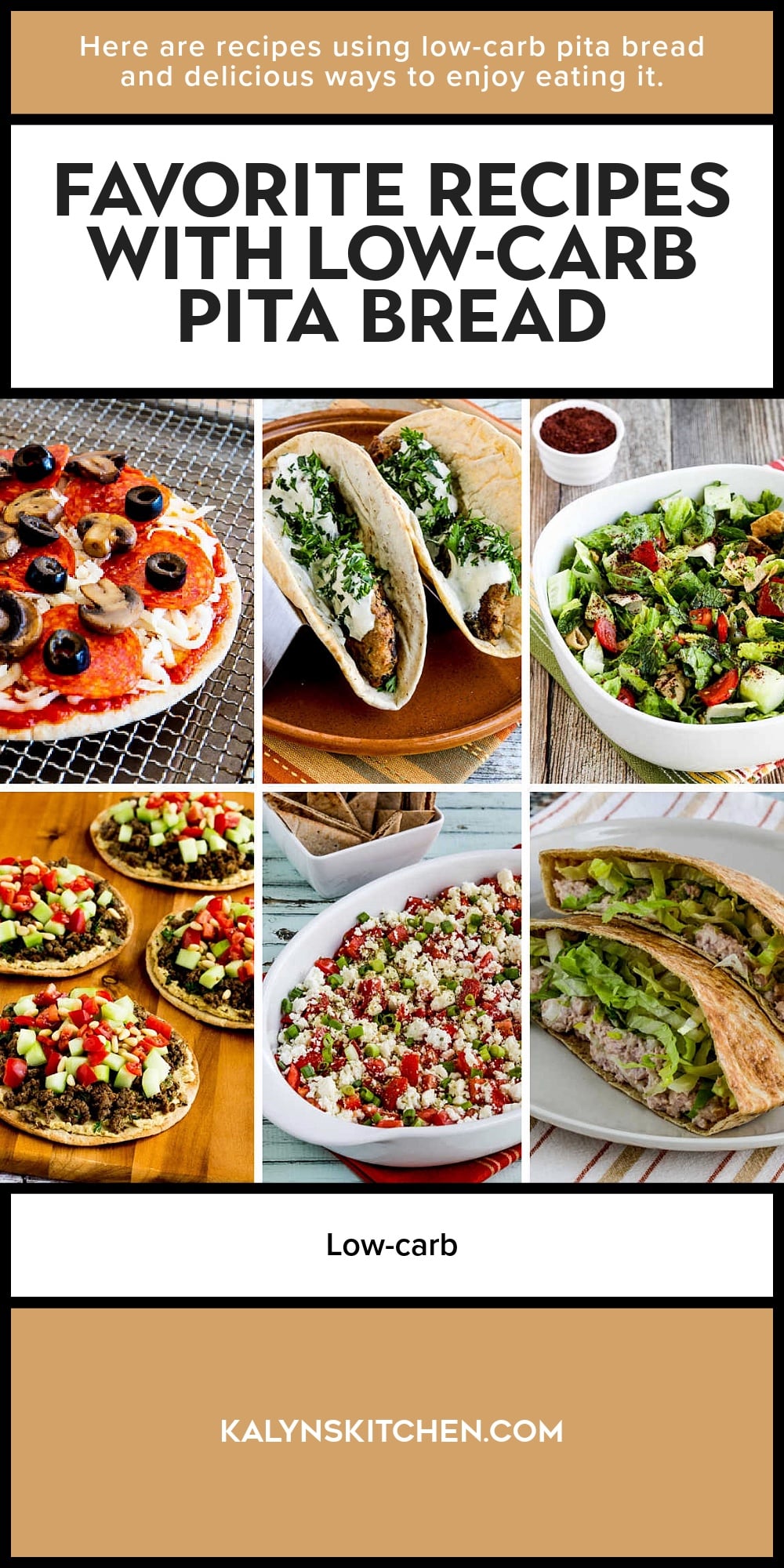 Pinterest image of Favorite Recipes with Low-Carb Pita Bread