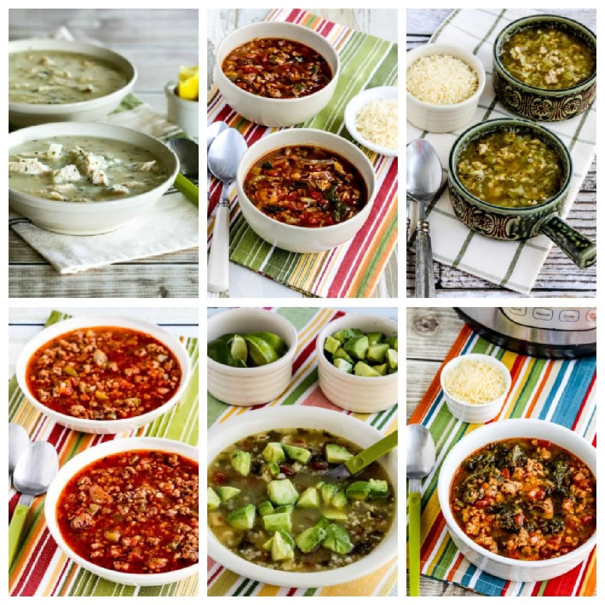 Low-Carb Soups with Cauliflower Rice collage showing featured recipes.