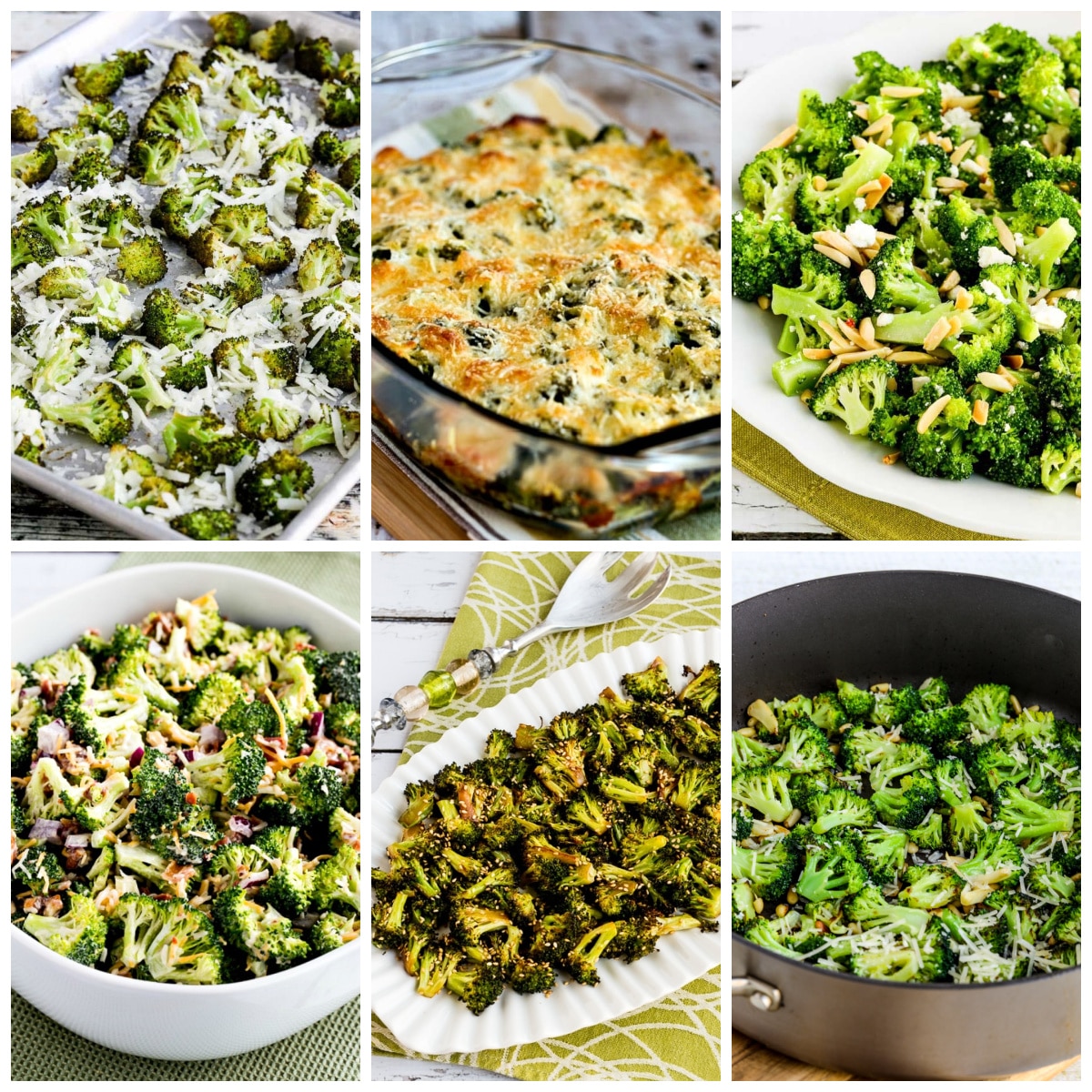Broccoli Recipes for Thanksgiving collage image showing featured recipes.
