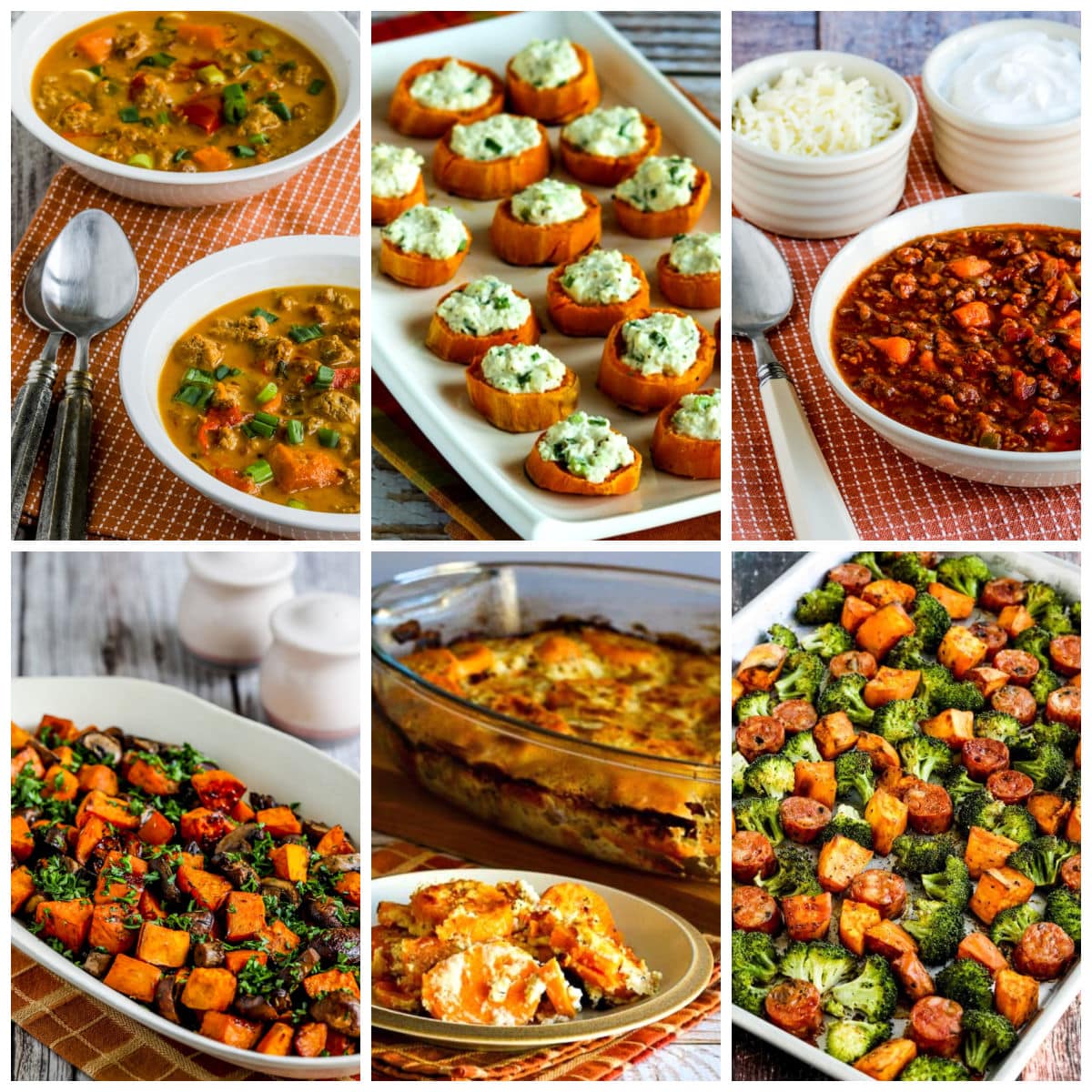 Healthy Sweet Potato Recipes collage photo showing featured recipes.