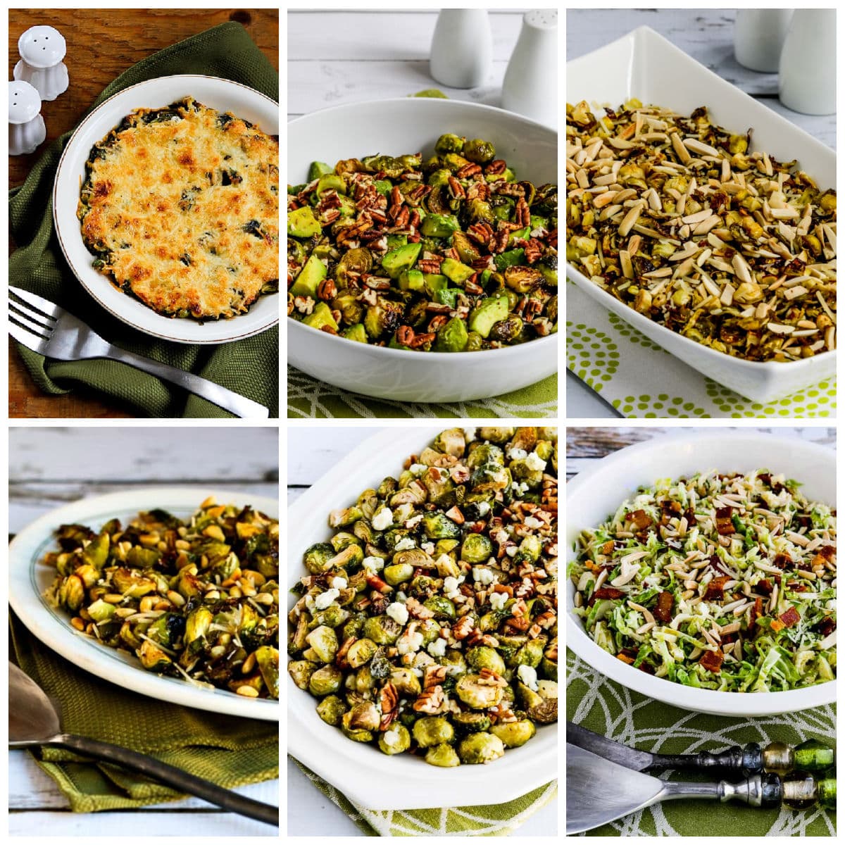 Keto Brussels Sprouts Recipes collage showing featured recipes.