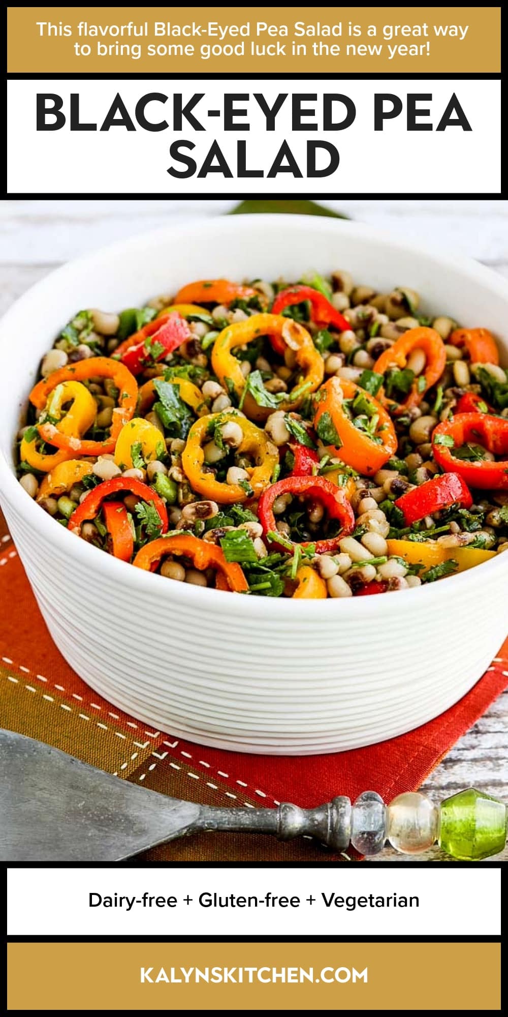 Pinterest image of Black-Eyed Pea Salad