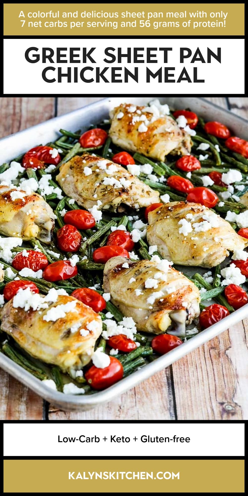 Pinterest image of Greek Sheet Pan Chicken Meal