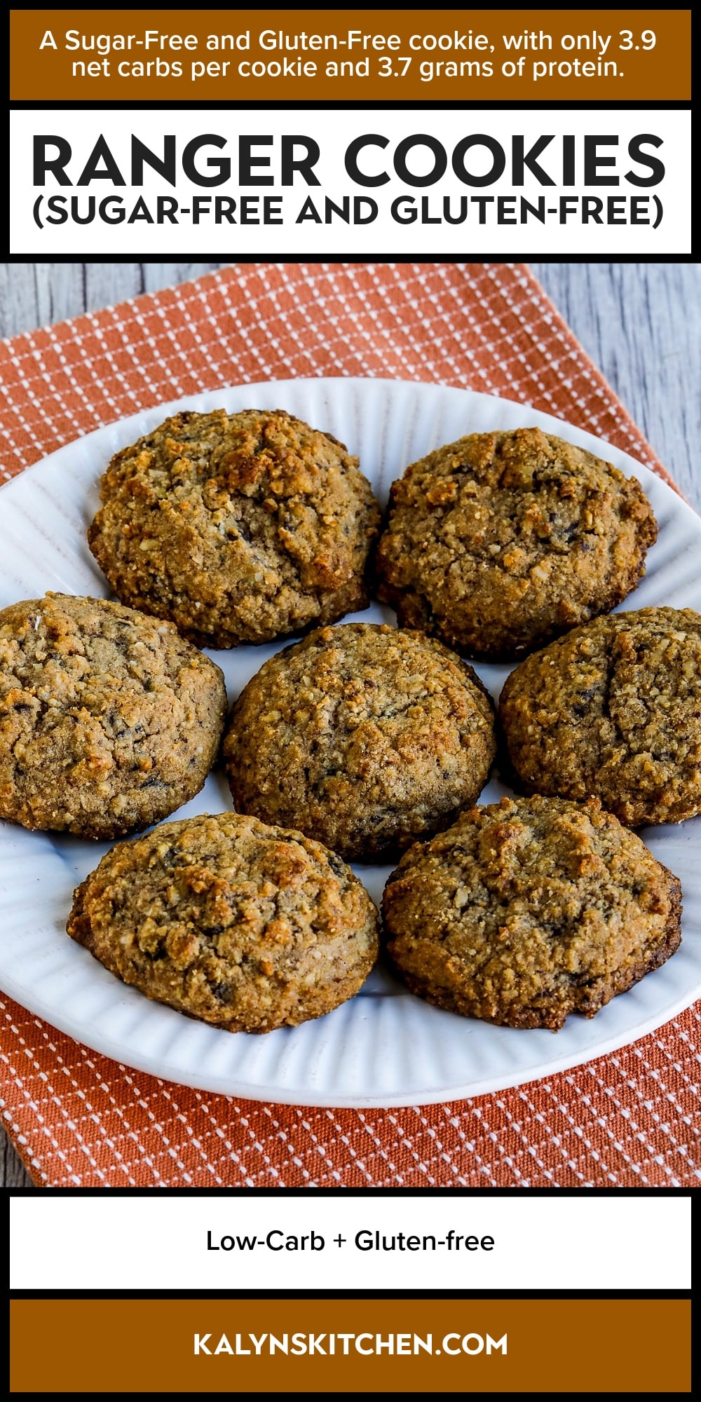 Pinterest image of Ranger Cookies (Sugar-Free and Gluten-Free)