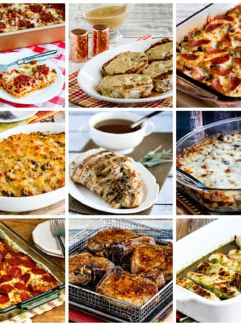 Keto Dinner Recipes the Family Will Eat collage photos showing featured recipes.