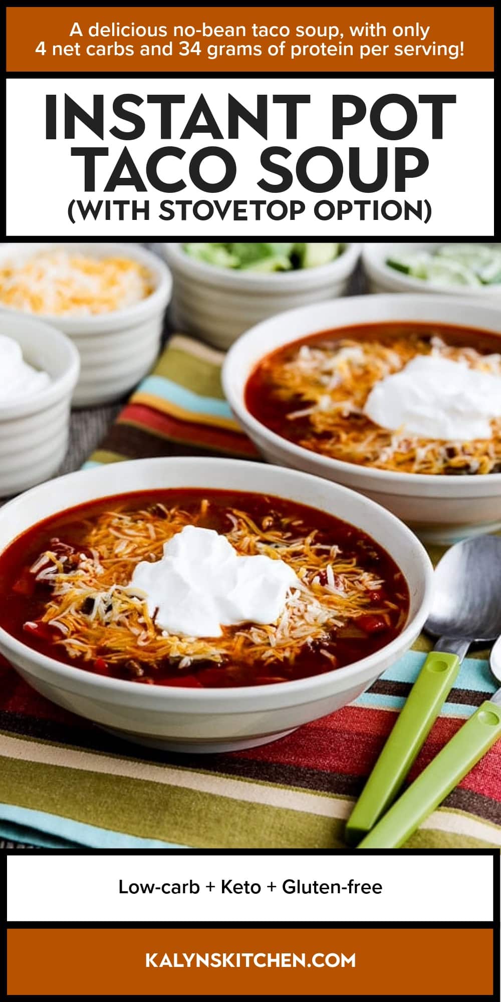 Pinterest image of Instant Pot Taco Soup