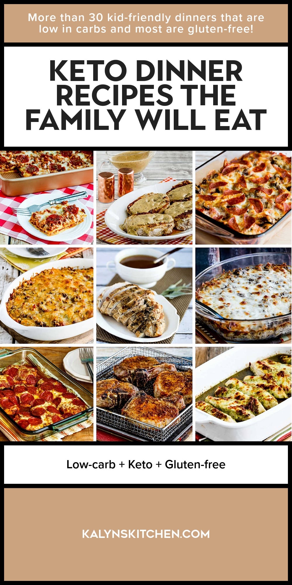 Pinterest image of Keto Dinner Recipes the Family Will Eat