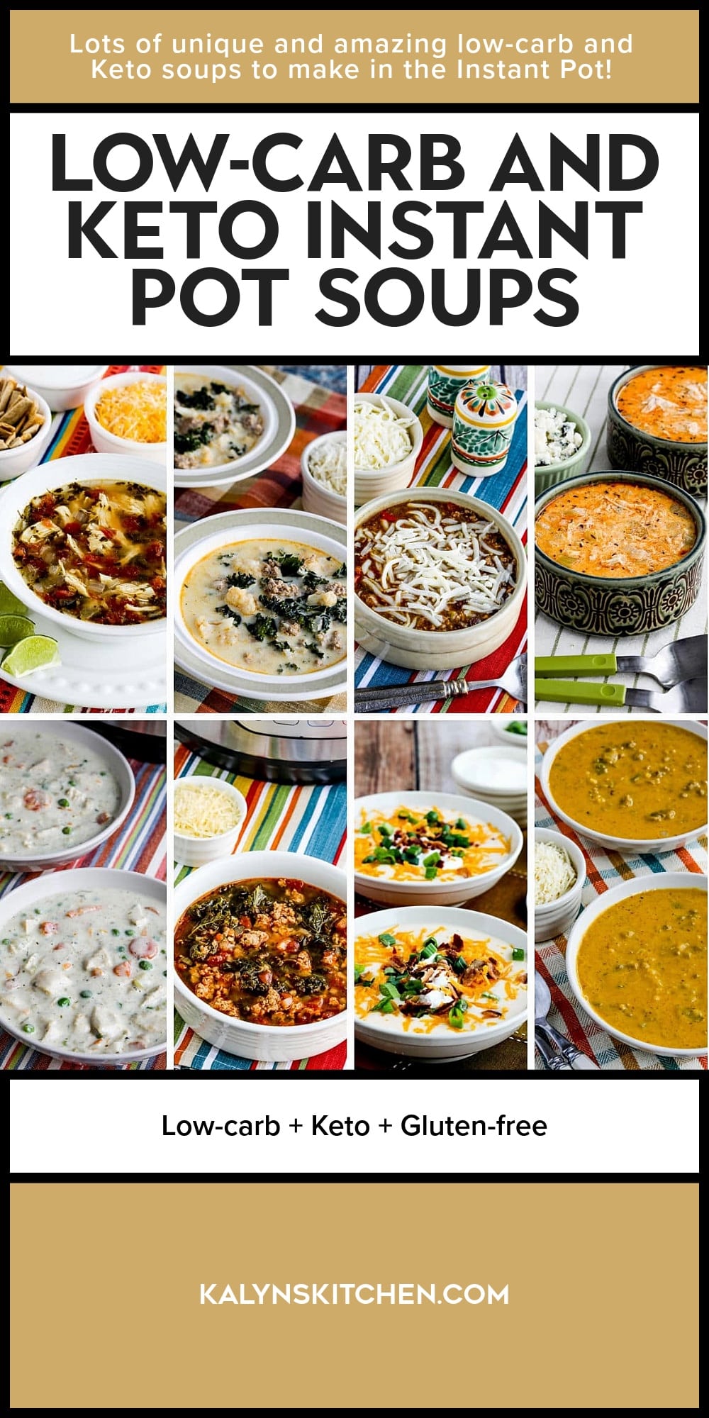 Pinterest image of Low-Carb and Keto Instant Pot Soups