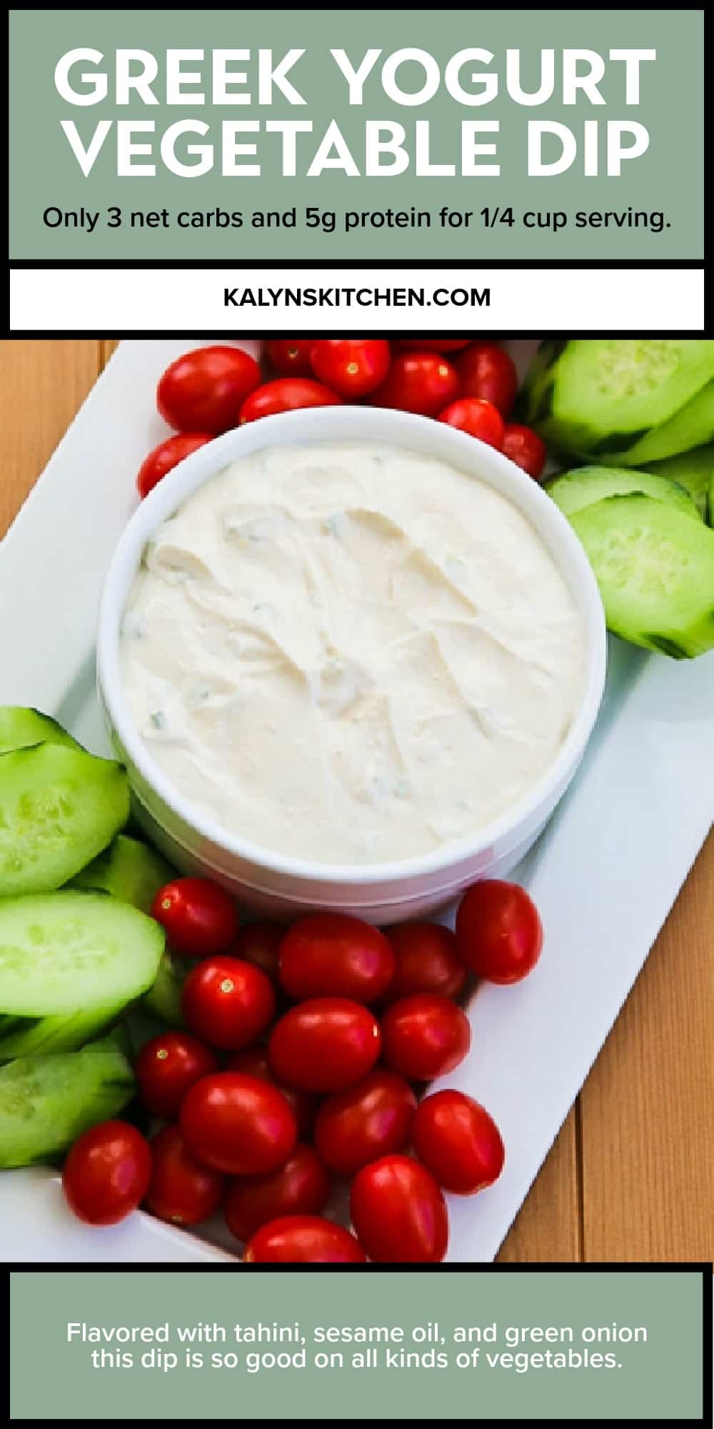 Pinterest image of Greek Yogurt Vegetable Dip