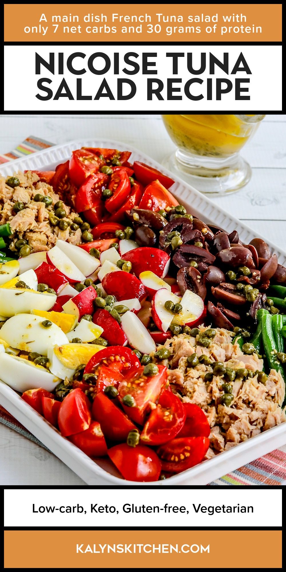 Pinterest image for Nicoise Tuna Salad Recipe.