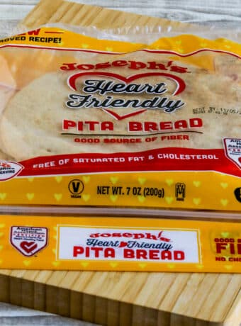 Square image for Joseph's Bakery Low-Carb Pita Bread shown in package.